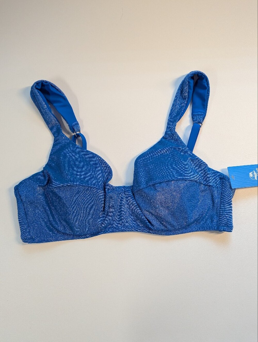 💙 NWT Cupshe Shimmery Royal Blue Bikini Top